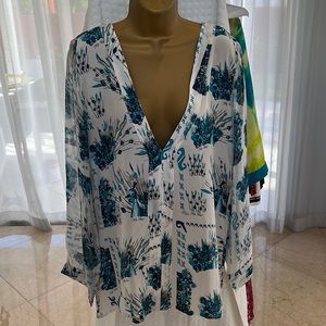 Key Leaf swimsuit cover up 100% Silk